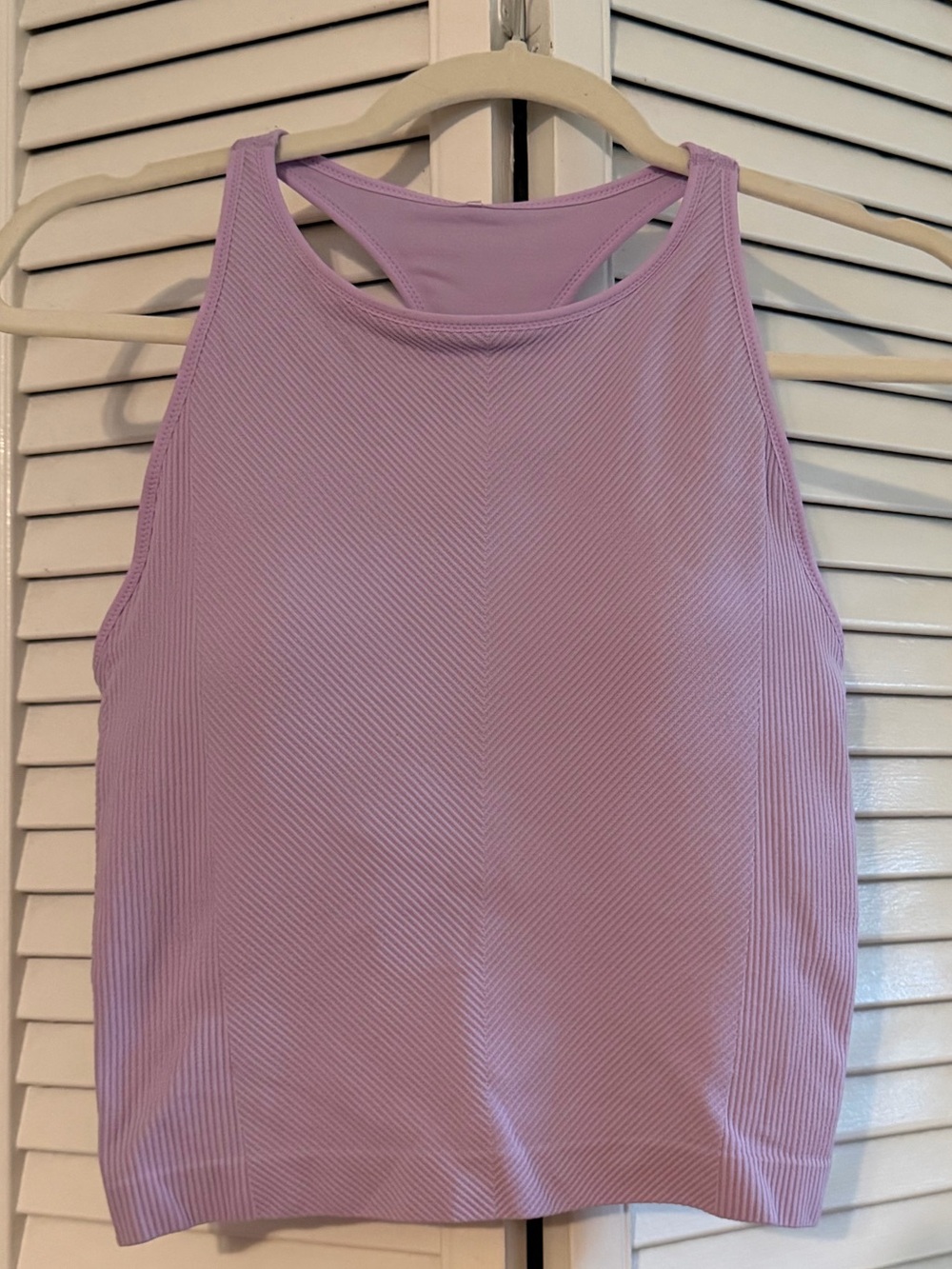 CALIA by Carrie Underwood Lilac Ribbed High-Neck Racerback Tank